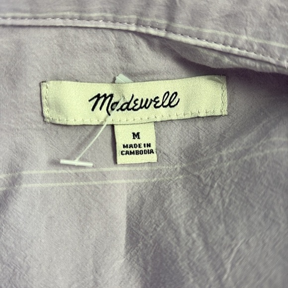 Madewell Lavender Button-Up Shirt Oversized Size Medium - Picture 4 of 6